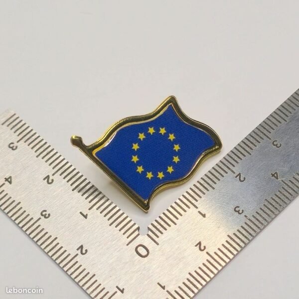 European Union Flag Enamel Pin - Gold Trim EU Pin - Pin and Patch
